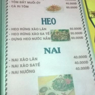 Thực đơn- Quán Ăn Quán Ốc Dâu