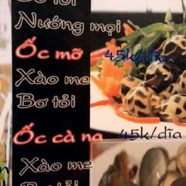 Thực đơn- Quán Ăn Quán Ốc Đẹp