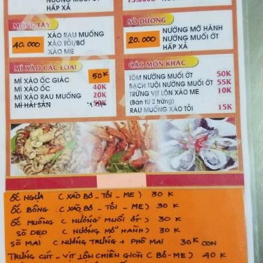 Thực đơn- Quán Ăn Quán Ốc Kênh Tẻ 2