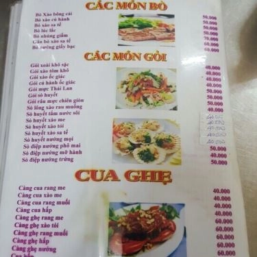 Thực đơn- Quán Ăn Quán Ốc La Lan