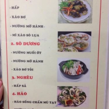 Thực đơn- Quán Ăn Quán Ốc Nga - Nguyễn Đình Chiểu