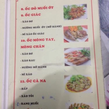 Thực đơn- Quán Ăn Quán Ốc Nga - Nguyễn Đình Chiểu