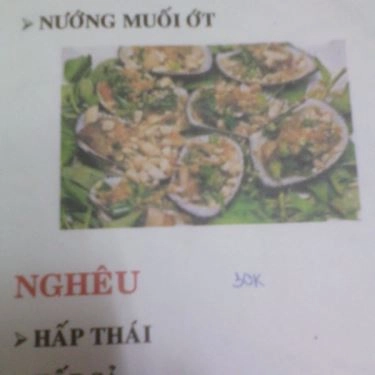 Thực đơn- Quán Ăn Quán Ốc Ngon - Đất Thánh