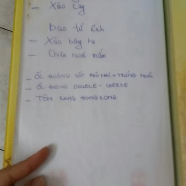 Thực đơn- Quán Ăn Quán Ốc Ngon - Đất Thánh