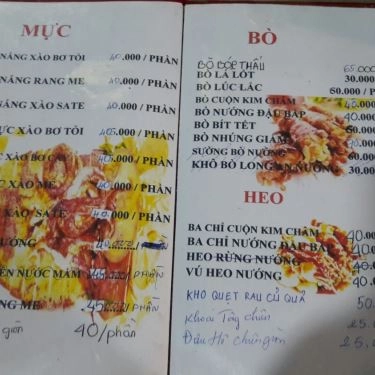 Thực đơn- Quán Ăn Quán Ốc Nướng