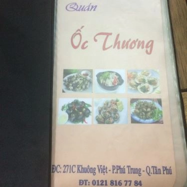 Thực đơn- Quán Ăn Quán Ốc Thương