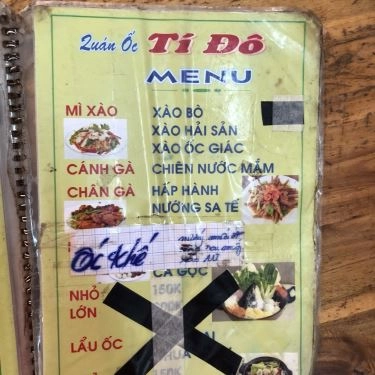 Thực đơn- Quán Ăn Quán Ốc Tí Đô