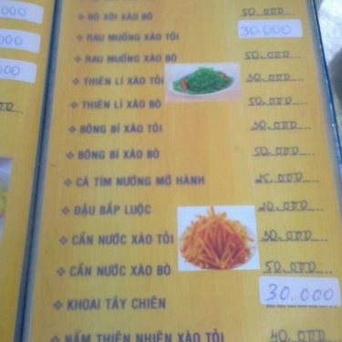 Thực đơn- Quán Ăn Quán Ốc Ty - Vĩnh Khánh