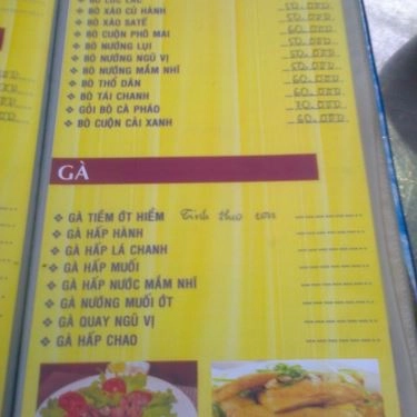 Thực đơn- Quán Ăn Quán Ốc Ty - Vĩnh Khánh