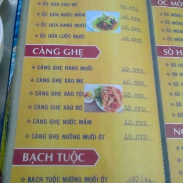 Thực đơn- Quán Ăn Quán Ốc Ty - Vĩnh Khánh