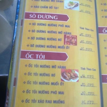 Thực đơn- Quán Ăn Quán Ốc Ty - Vĩnh Khánh