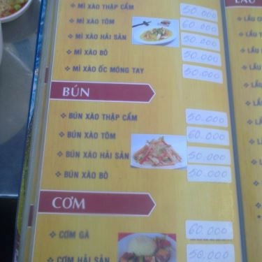 Thực đơn- Quán Ăn Quán Ốc Ty - Vĩnh Khánh