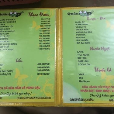 Thực đơn- Quán Ăn Quán Ộp - Lê Ngọc Hân
