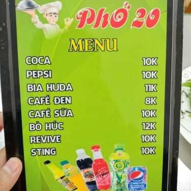 Thực đơn- Quán Ăn Phở 20