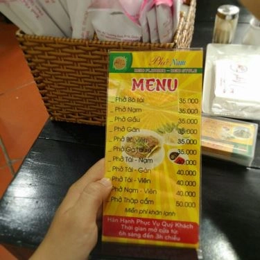 Thực đơn- Quán Ăn Phở Nam