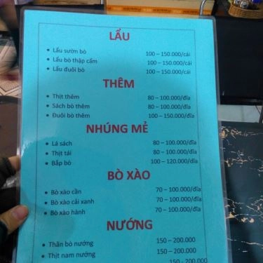 Thực đơn- Quán Ăn Phở Sướng