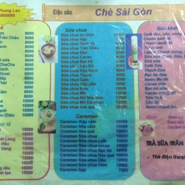 Thực đơn- Quán Ăn Phong Lan - Ốc, Chè, Nem