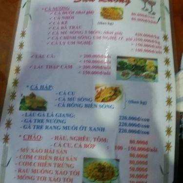 Thực đơn- Quán Ăn Sáu Lương - Gỏi Cá & Hải Sản Tươi Sống