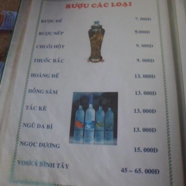 Thực đơn- Quán Ăn Quán Sáu Phát - Món Nhậu Bình Dân
