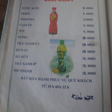 Thực đơn- Quán Ăn Quán Sáu Phát - Món Nhậu Bình Dân