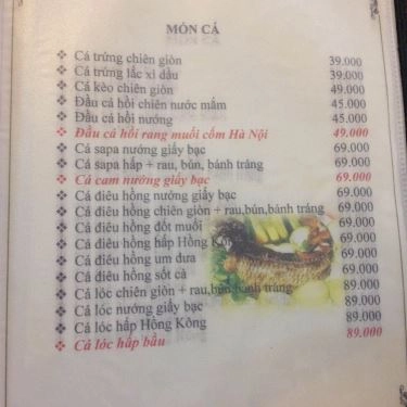Thực đơn- Quán Ăn Quán Sen 2 - Hải Sản & Nướng Tại Bàn