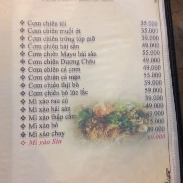 Thực đơn- Quán Ăn Quán Sen 2 - Hải Sản & Nướng Tại Bàn