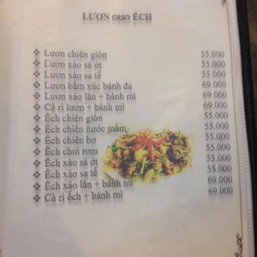 Thực đơn- Quán Ăn Quán Sen 2 - Hải Sản & Nướng Tại Bàn