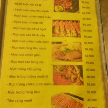 Thực đơn- Quán Ăn Quán Sen - Nhậu Bình Dân
