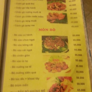Thực đơn- Quán Ăn Quán Sen - Nhậu Bình Dân