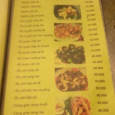 Thực đơn- Quán Ăn Quán Sen - Nhậu Bình Dân