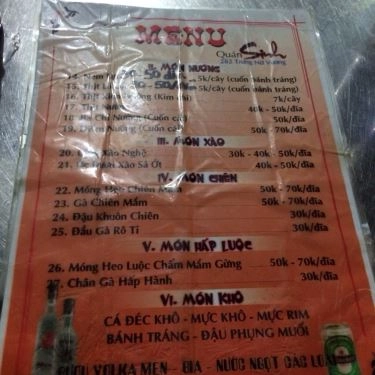 Thực đơn- Quán Ăn Quán Sinh - Phá Lấu & Lẩu Bò