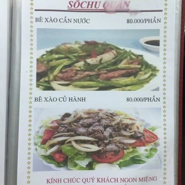 Thực đơn- Sô Chu - Quán Ăn Gia Đình