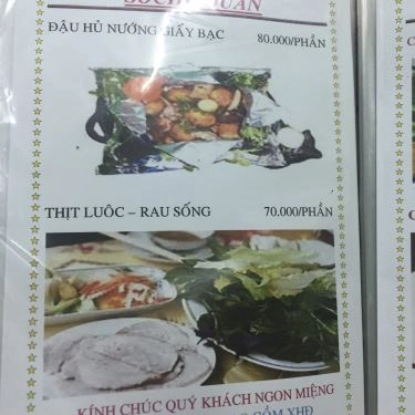 Thực đơn- Sô Chu - Quán Ăn Gia Đình