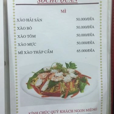 Thực đơn- Sô Chu - Quán Ăn Gia Đình