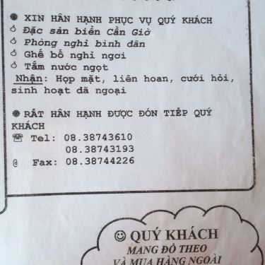 Thực đơn- Quán Ăn Song Ngư Quán - Thạnh Thới