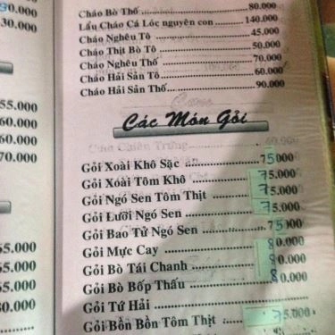 Thực đơn- Quán Ăn Lẩu Cá Kèo Tài
