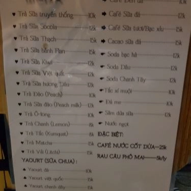 Thực đơn- Quán Ăn Ăn Vặt & Trà Sữa - Lê Văn Lương