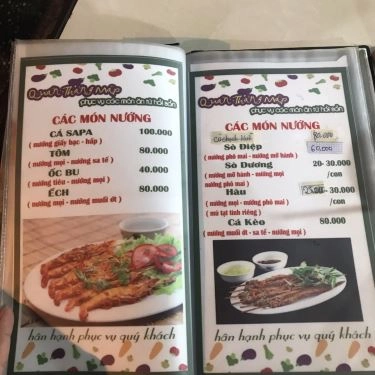 Thực đơn- Quán Ăn Thằng Mập - Hải Sản Tươi Ngon