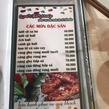 Thực đơn- Quán Ăn Thằng Mập - Hải Sản Tươi Ngon