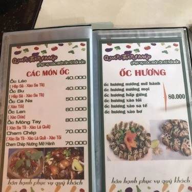 Thực đơn- Quán Ăn Thằng Mập - Hải Sản Tươi Ngon