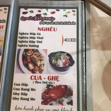 Thực đơn- Quán Ăn Thằng Mập - Hải Sản Tươi Ngon