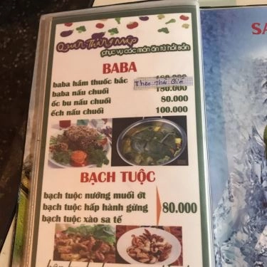 Thực đơn- Quán Ăn Thằng Mập - Hải Sản Tươi Ngon