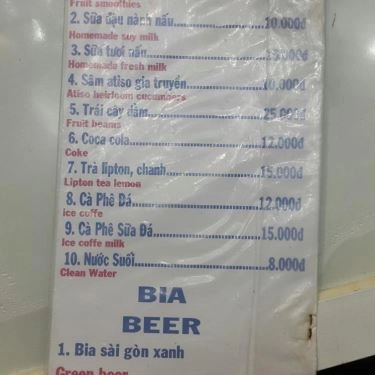 Thực đơn- Quán Ăn Quán Thằng Nhí - Cơm Văn Phòng
