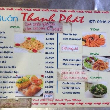 Thực đơn- Quán Ăn Quán Thanh Phát - Mì Xào & Cơm Chiên