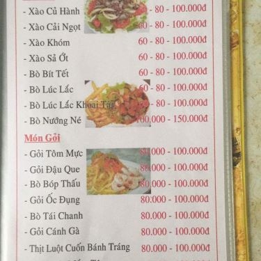 Thực đơn- Quán Ăn Quán Thi - Hải Sản & Các Món Nhậu Bình Dân