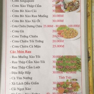 Thực đơn- Quán Ăn Quán Thi - Hải Sản & Các Món Nhậu Bình Dân