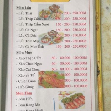 Thực đơn- Quán Ăn Quán Thi - Hải Sản & Các Món Nhậu Bình Dân