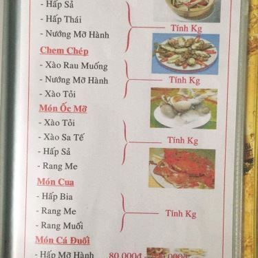 Thực đơn- Quán Ăn Quán Thi - Hải Sản & Các Món Nhậu Bình Dân