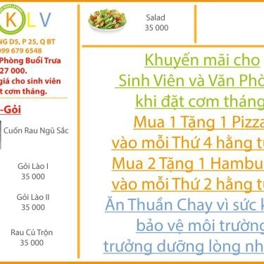 Thực đơn- Quán Ăn Quán Thuần Chay Sức Khỏe Là Vàng