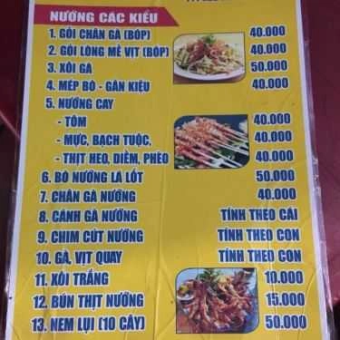 Thực đơn- Quán Ăn Quán Thủy - Các Món Nướng